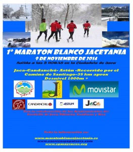 Cartel Maratón Blanco Jacetania
